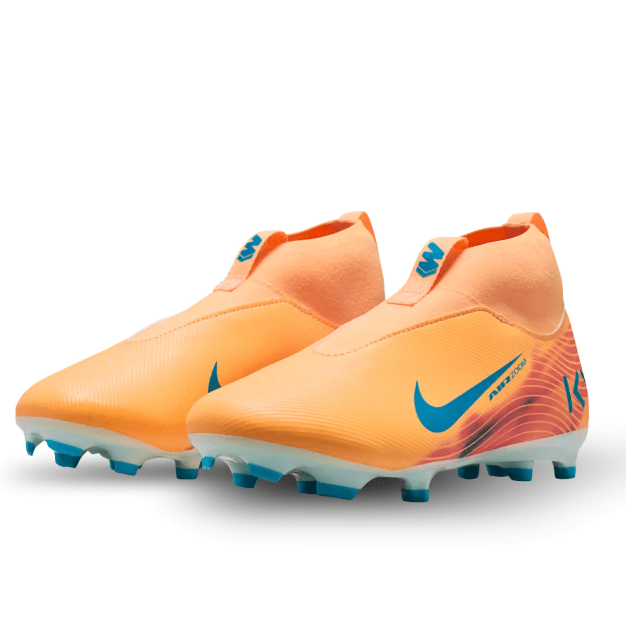Nike Youth Junior Zoom Superfly 10 Academy Kylian Mbappe FG Soccer Cleats (Melon Tint/Neo Turq) - Image 3