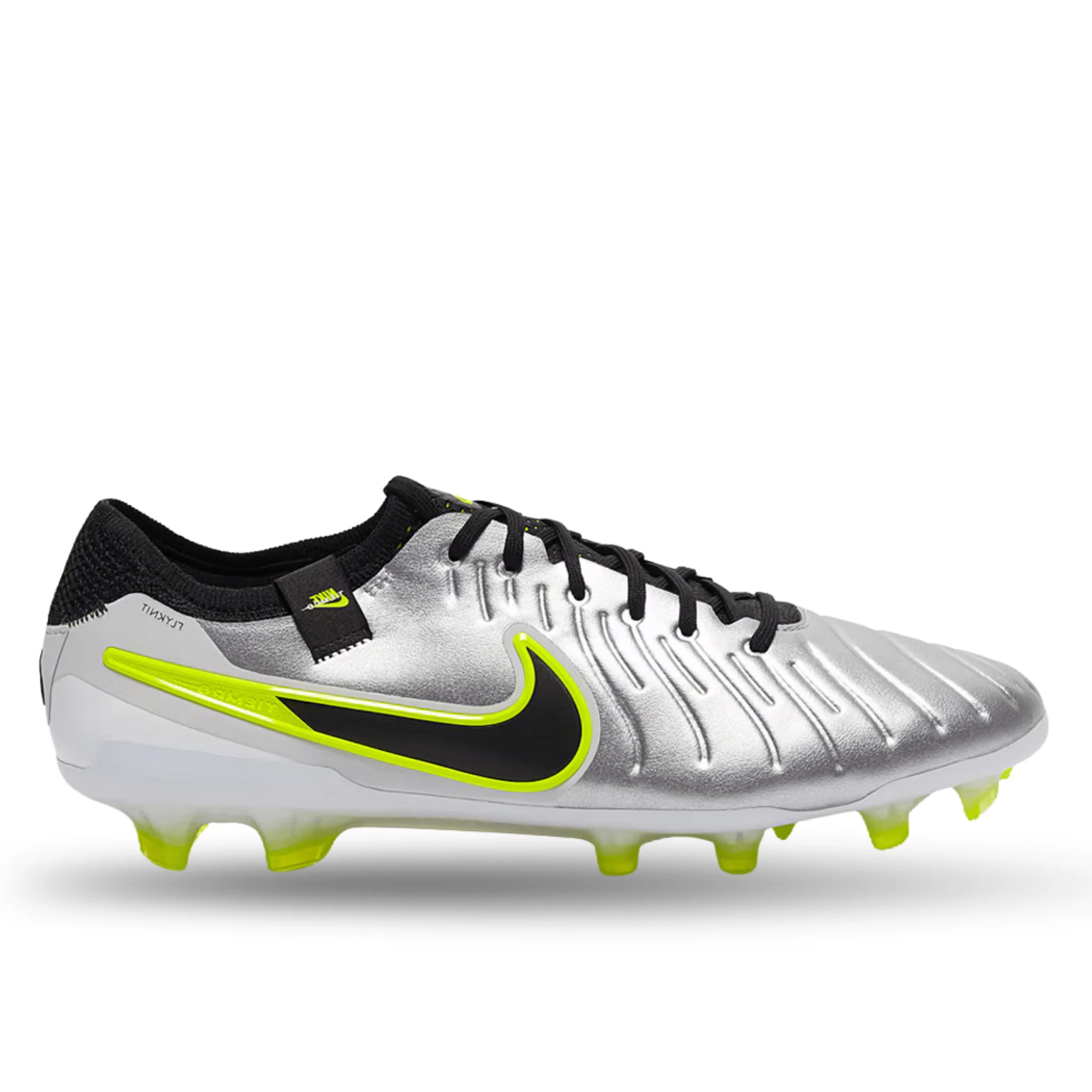 Nike Legend 10 Elite FG Soccer Cleats (Metallic Silver/Black-Volt) - Image 5