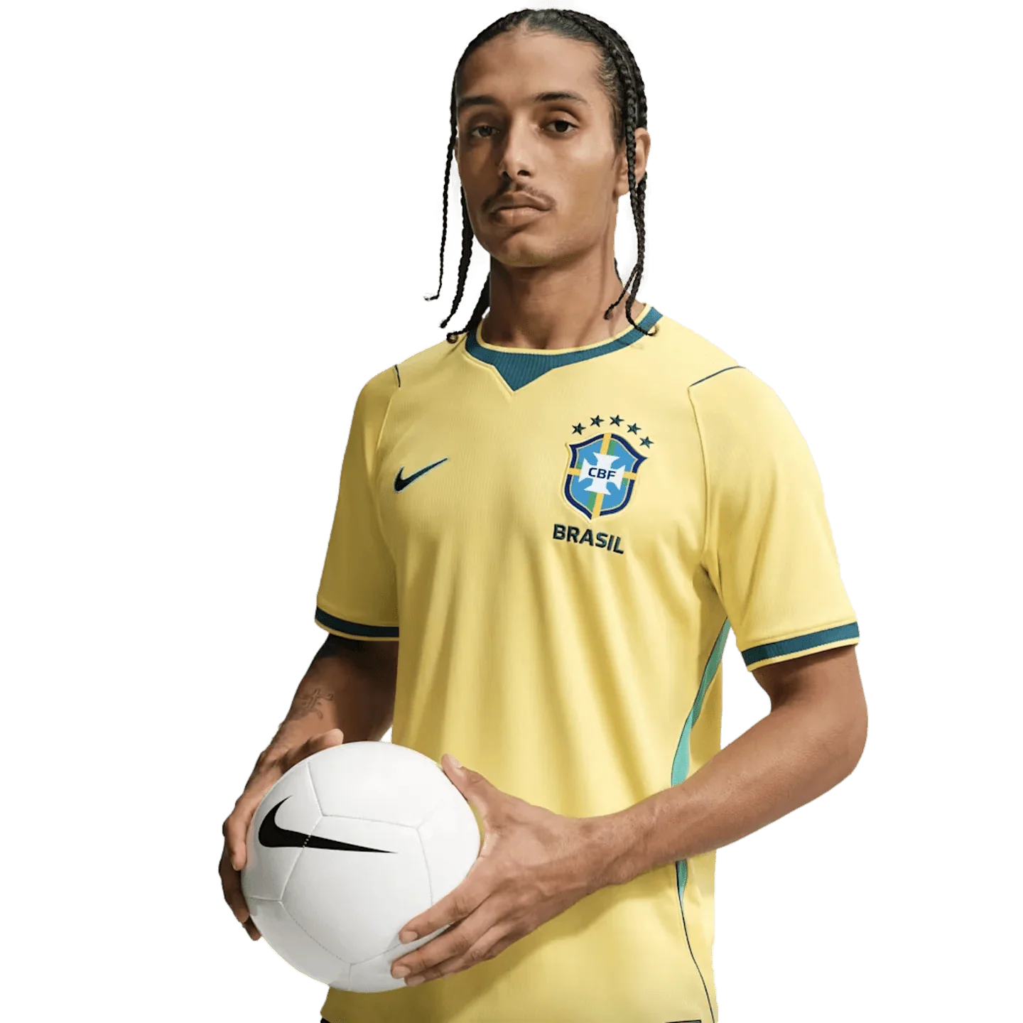Nike Men's Brazil Home Stadium Jersey 2026 (Canary/Teal) - Image 8