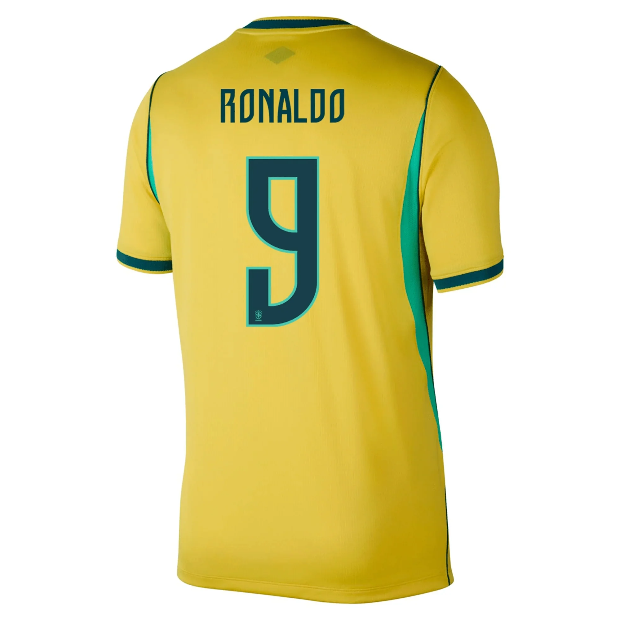 Nike Men's Brazil Ronaldo Home Stadium Jersey 2026 (Canary/Teal)