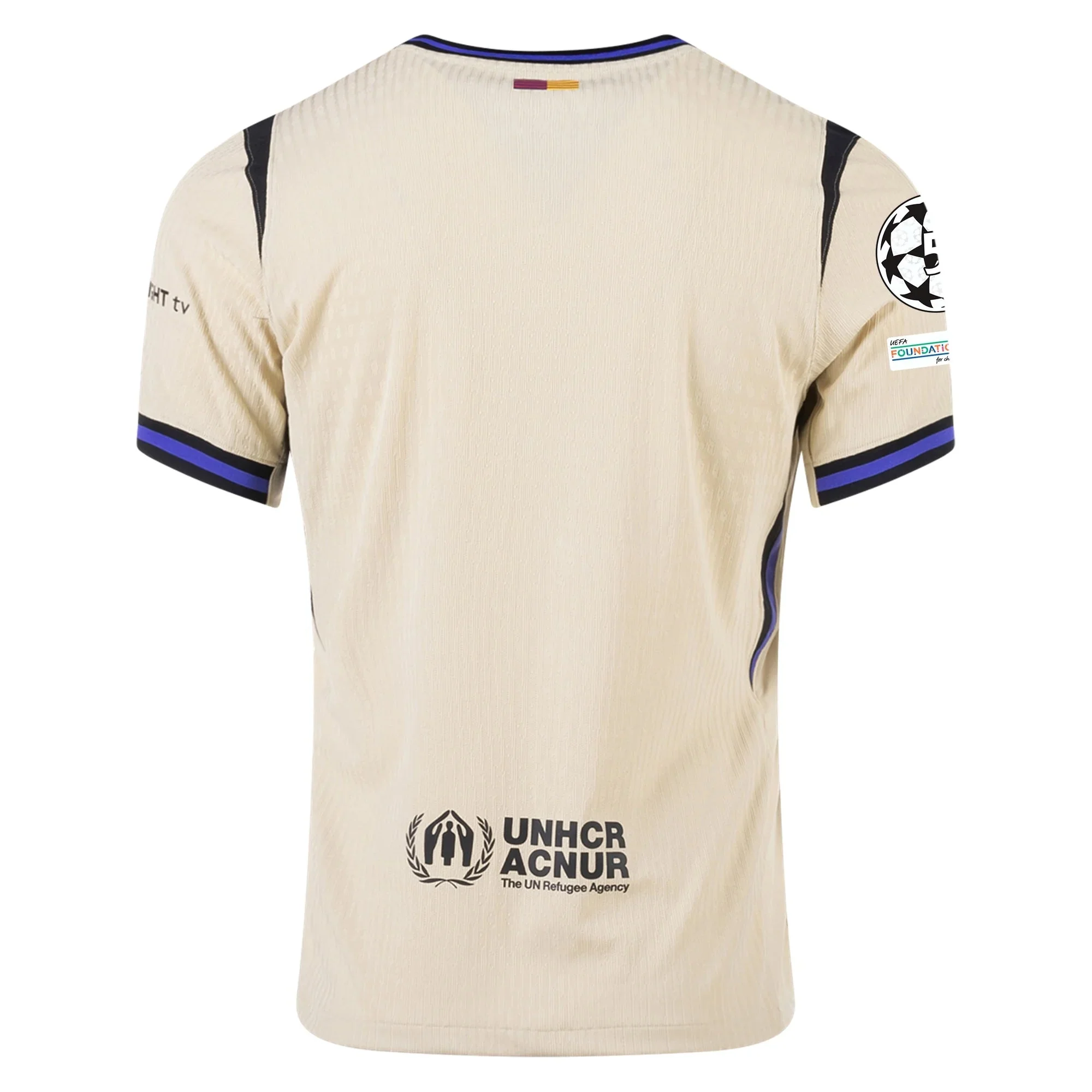 Nike Men's FC Barcelona Authentic Away Jersey w/ Champions League Patches (Team Gold/Persian Violet/Black) - Image 2