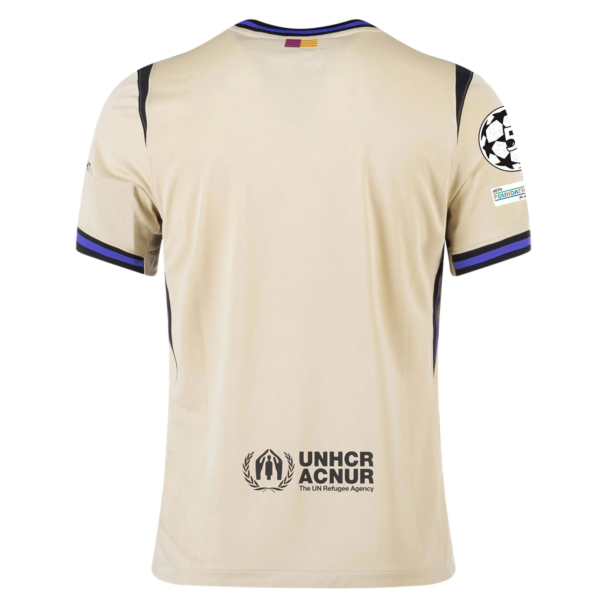 Nike Men's FC Barcelona Away Jersey 25/26 w/ Champions League Patches (Team Gold/Persion Violet/Black) - Image 2