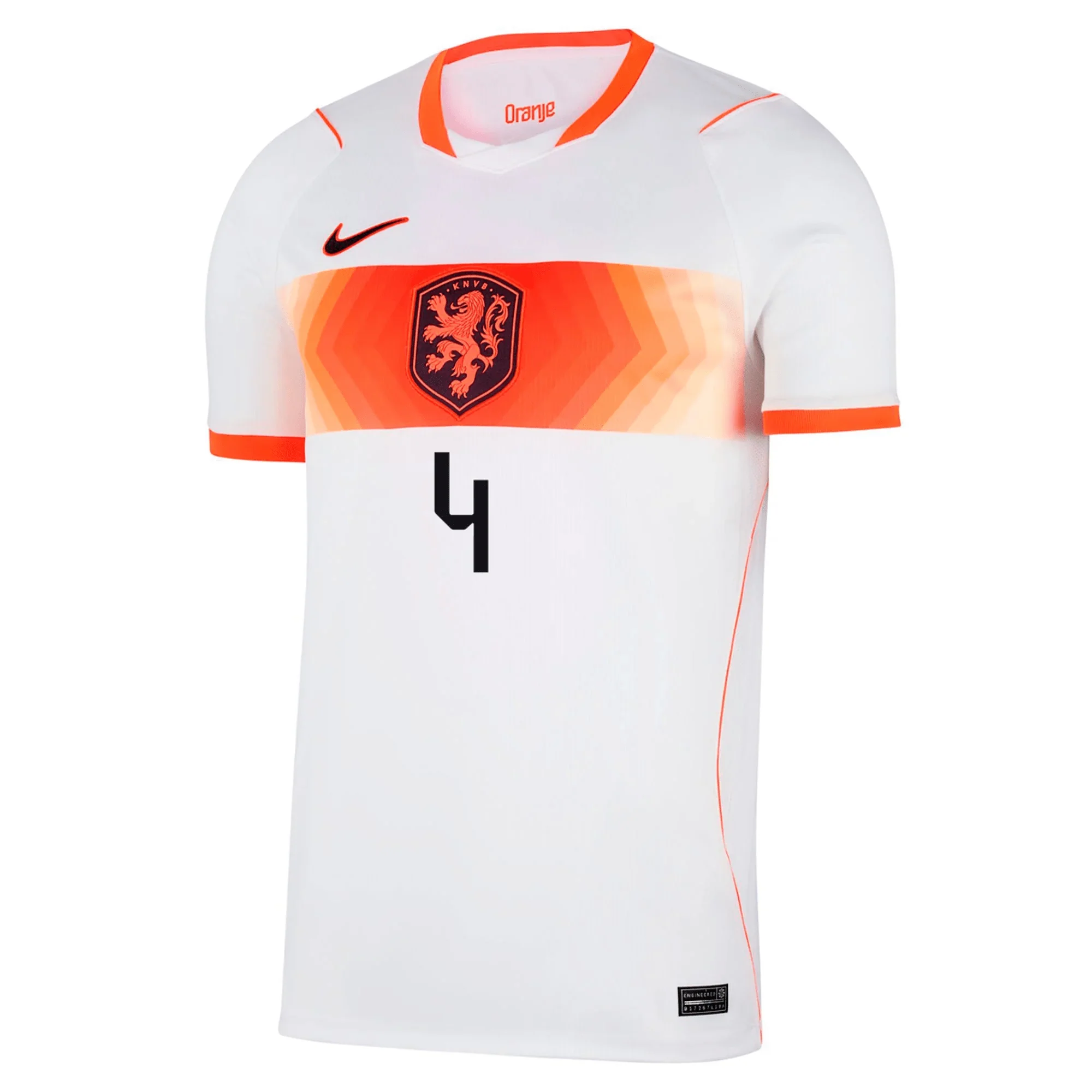 Nike Mens Netherlands Virgil Van Dijk Away Jersey 2026 (White/Hyper Crimson) - Image 2