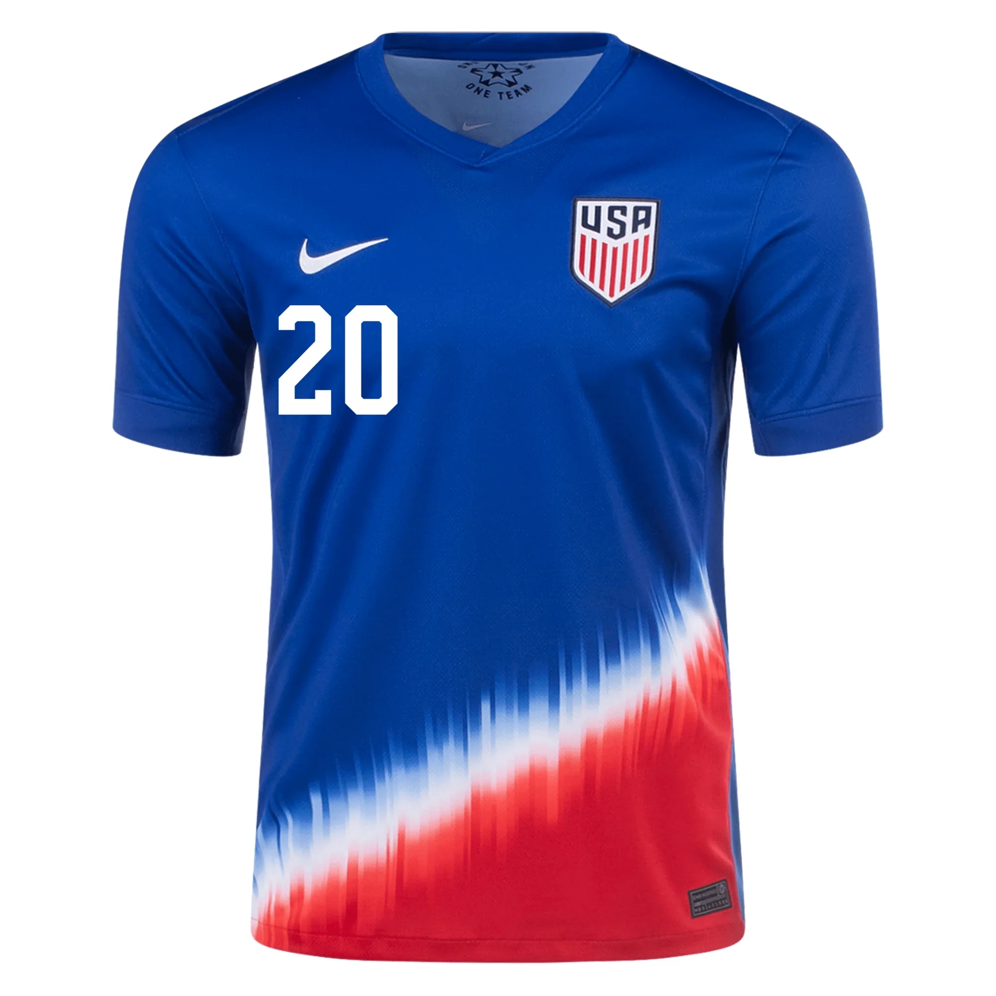 Nike Mens United States Folarin Balogun Away Jersey 24/25 (Old Royal/Sport Red) - Image 2
