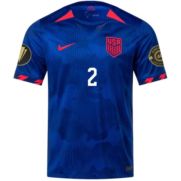 Nike Mens United States Sergino Dest Away Jersey w/ Gold Cup Patches 23/24 (Hyper Royal/Loyal Blue) - Image 2