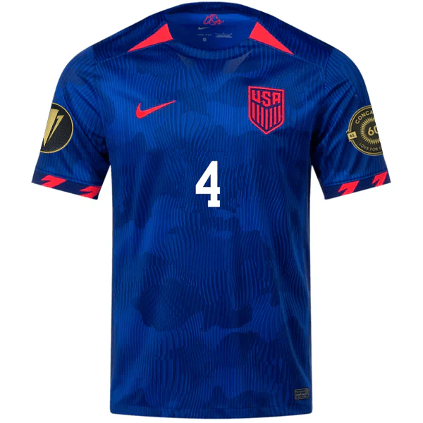 Nike Mens United States Tyler Adams Away Jersey w/ Gold Cup Patches 23/24 (Hyper Royal/Loyal Blue) - Image 2