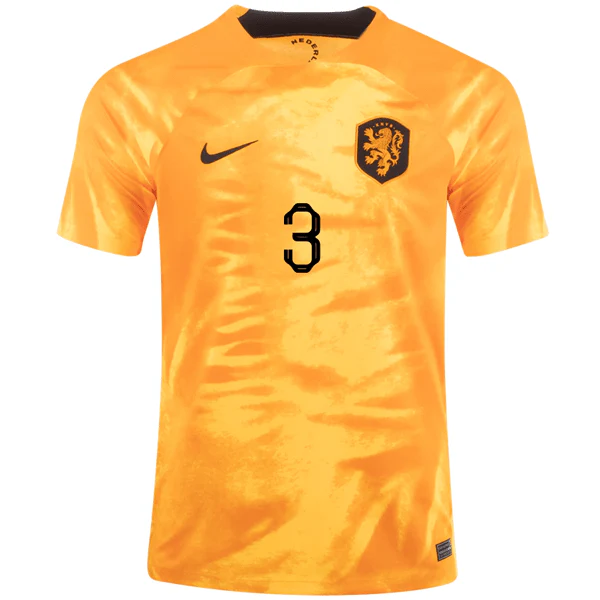 Nike Netherlands De Ligt Home Jersey 22/23 (Laser Orange/Black) - Image 2