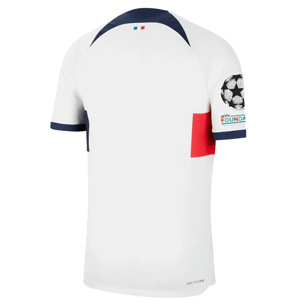 Nike Paris Saint-Germain Authentic Match Vaporknit Away Jersey w/ Champions League Patches 23/24 (White/Midnight Navy) - Image 2