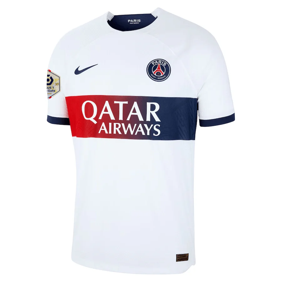 Nike Paris Saint-Germain Authentic Mukiele Match Vaporknit Away Jersey w/ Ligue 1 Patch 23/24 (White/Midnight Navy) - Image 2