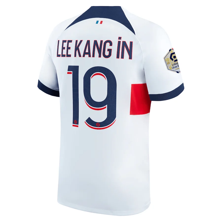 Nike Paris Saint-Germain Lee Kang In Away Jersey w/ Ligue 1 Patch 23/24 (White/Midnight Navy)