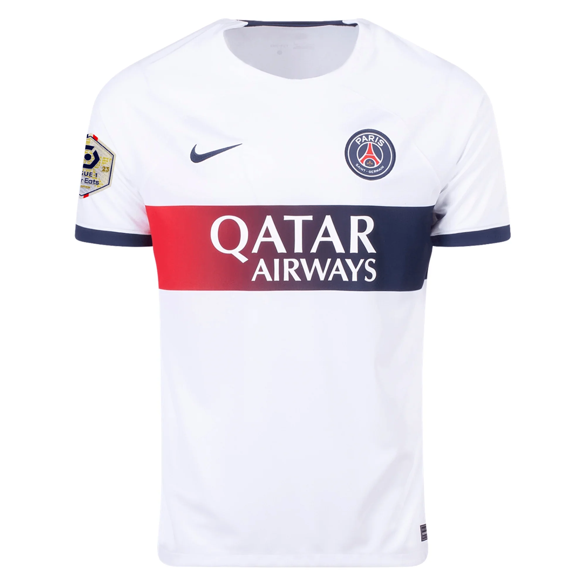 Nike Paris Saint-Germain Nuno Mendes Away Jersey w/ Ligue 1 Patch 23/24 (White/Midnight Navy) - Image 2