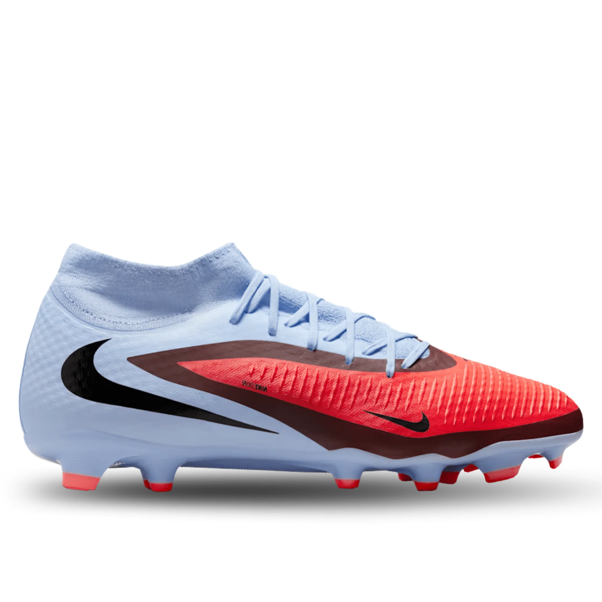 Nike Phantom 6 High Academy FG/MG Soccer Cleats (Royal Tint/Bright Crimson) - Image 2