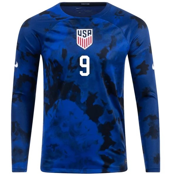 Nike United States Jesus Ferreira Long Sleeve Away Jersey 22/23 (Bright Blue/White) - Image 2