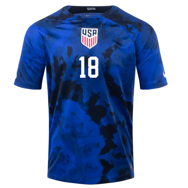 Nike United States Ricardo Pepi Away Jersey 22/23 (Bright Blue/White) - Image 2