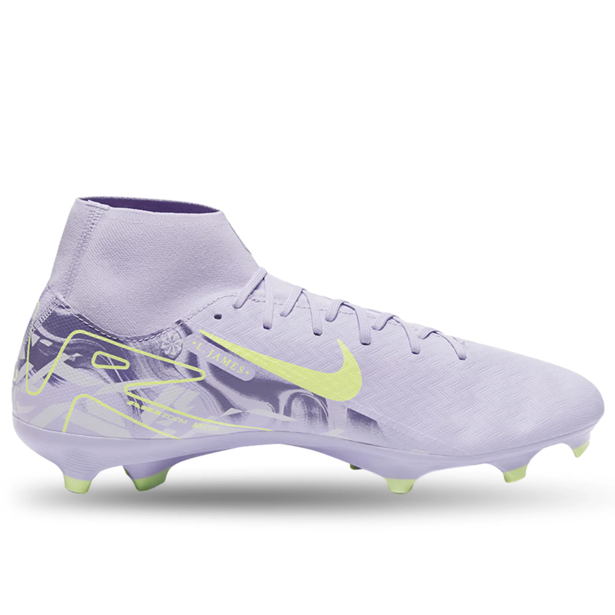 Nike United Zoom Superfly Academy FG/MG Soccer Cleats (Purple Agate/Barely Volt) - Image 2