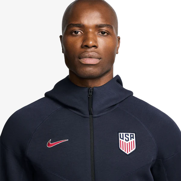 Nike USA 25/26 Tech Fleece Windrunner Jacket (Obsidian/Challenge Red) - Image 3
