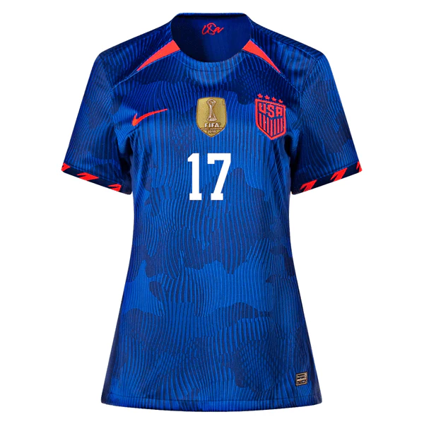 Nike Womens United States Andi Sullivan 4 Star Away Jersey 23/24 w/ 2019 World Cup Champion Patch (Hyper Royal/Loyal Blue) - Image 2