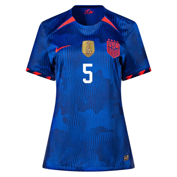 Nike Womens United States Kelley O'Hara 4 Star Away Jersey 23/24 w/ 2019 World Cup Champion Patch (Hyper Royal/Loyal Blue) - Image 2