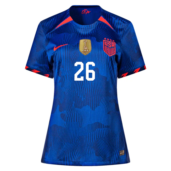 Nike Womens United States Taylor Kornieck 4 Star Away Jersey 23/24 w/ 2019 World Cup Champion Patch (Hyper Royal/Loyal Blue) - Image 2