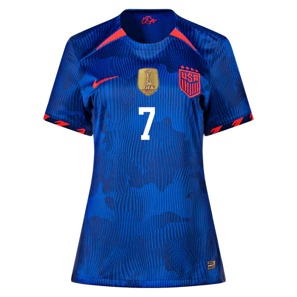 Nike Womens United States Tobin Heath 4 Star Away Jersey 23/24 w/ 2019 World Cup Champion Patch (Hyper Royal/Loyal Blue) - Image 2