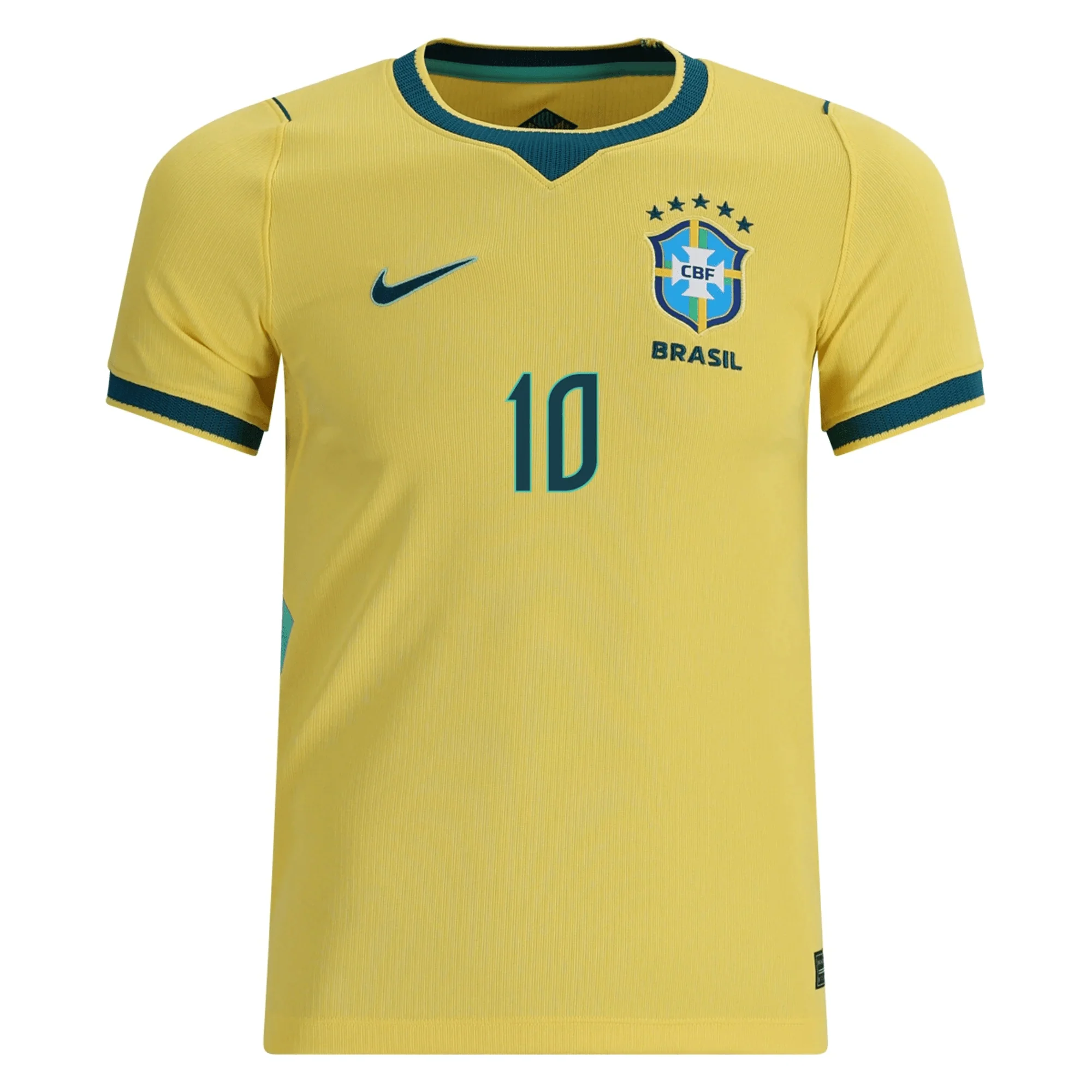 Nike Youth Brazil Pele Home Stadium Jersey 2026 (Yellow Canary/Teal) - Image 2