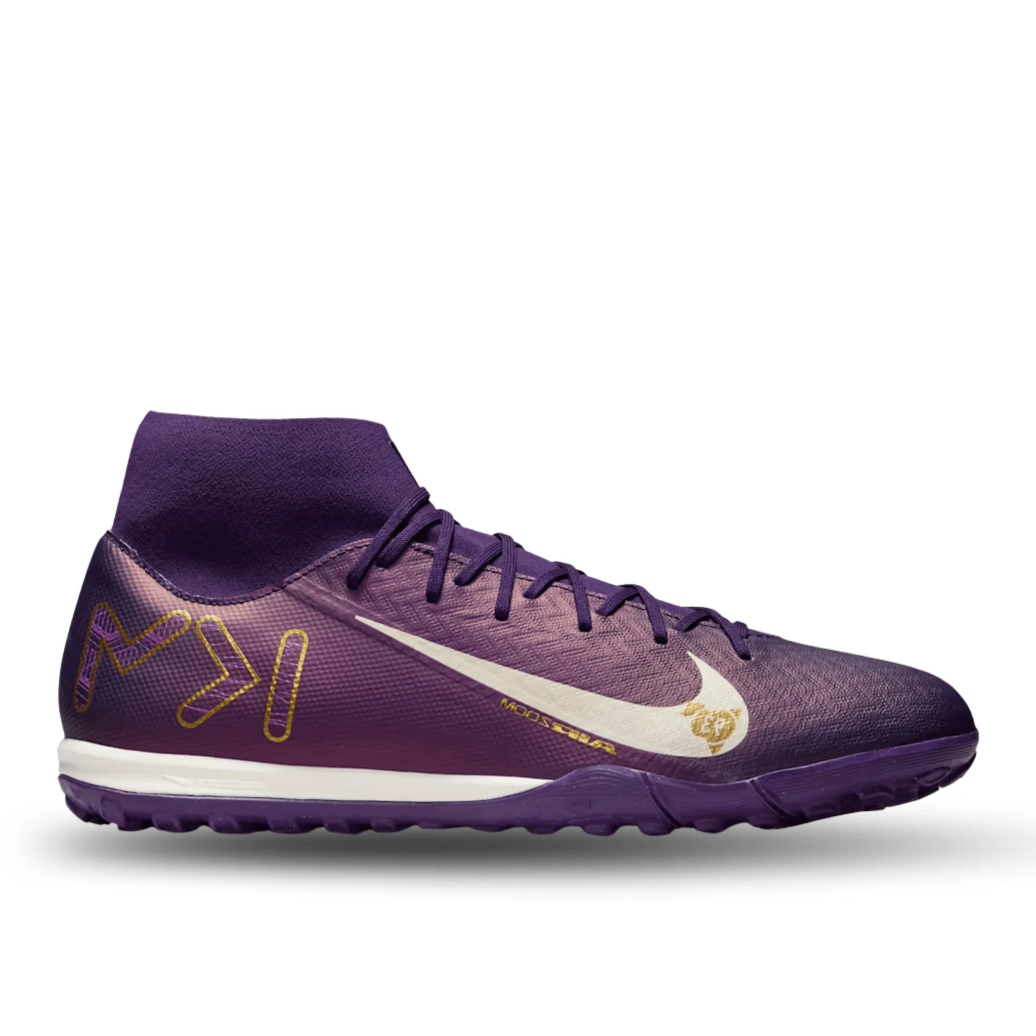 Nike Zoom Superfly 10 Academy KM Kylian Mbappe Turf TF Soccer Shoes (Grand Purple/Pale Ivory) - Image 2
