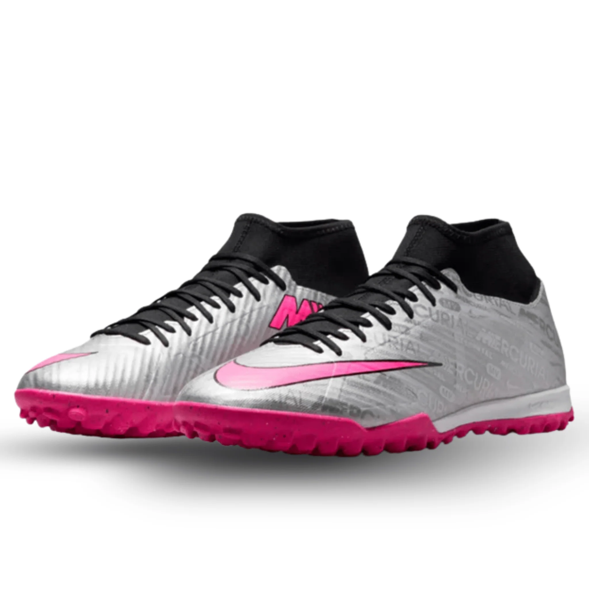 Nike Zoom Superfly 9 Academy XXV Turf Soccer Shoes (Metallic Silver/Hyper Pink) - Image 3
