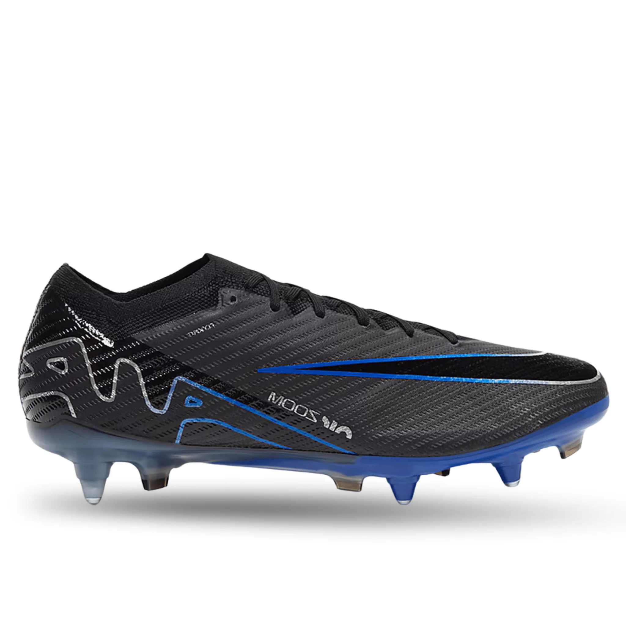 Nike Zoom Vapor 15 Elite SG-Pro Soccer Cleats (Black/Chrome-Hyper Royal) - Image 2
