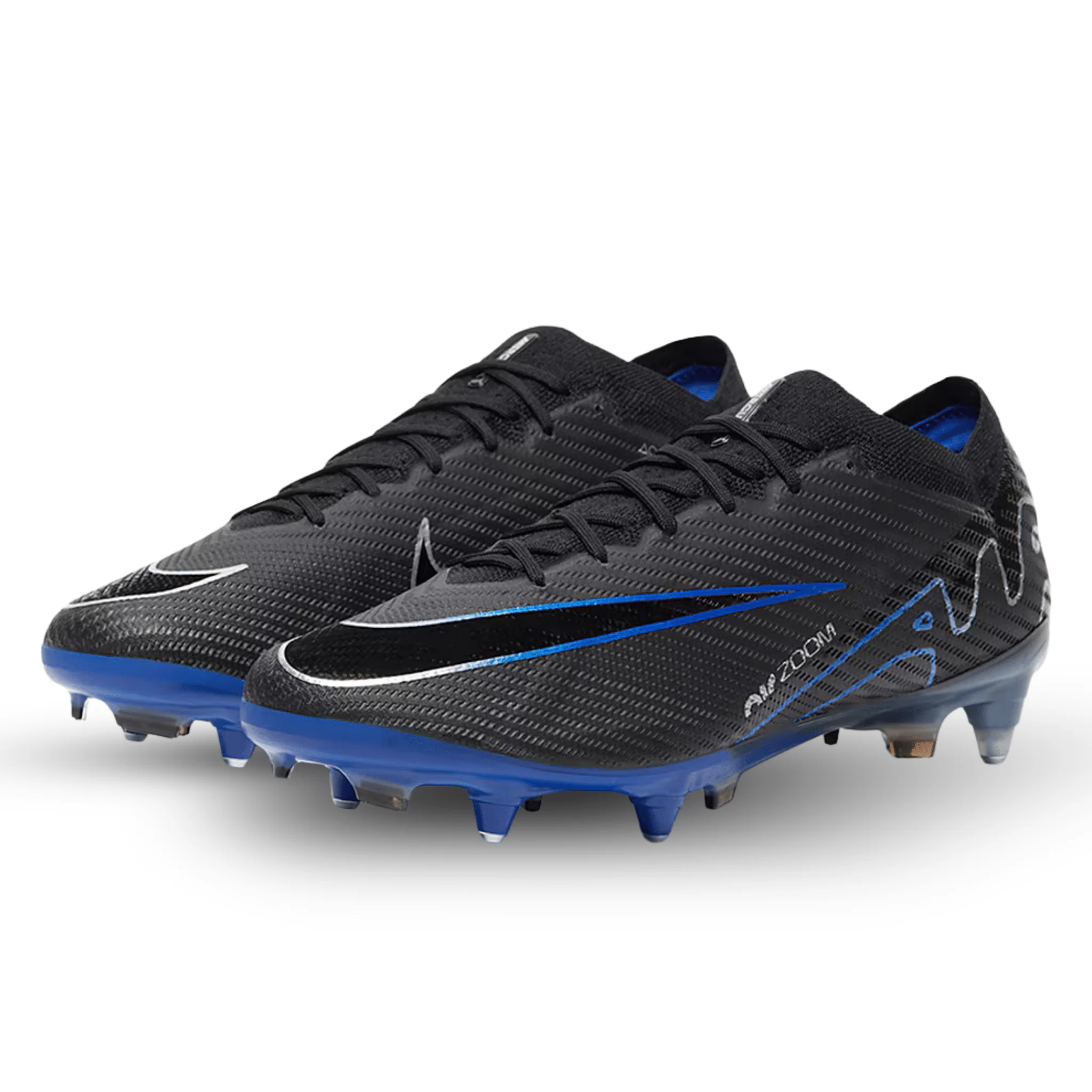 Nike Zoom Vapor 15 Elite SG-Pro Soccer Cleats (Black/Chrome-Hyper Royal) - Image 3