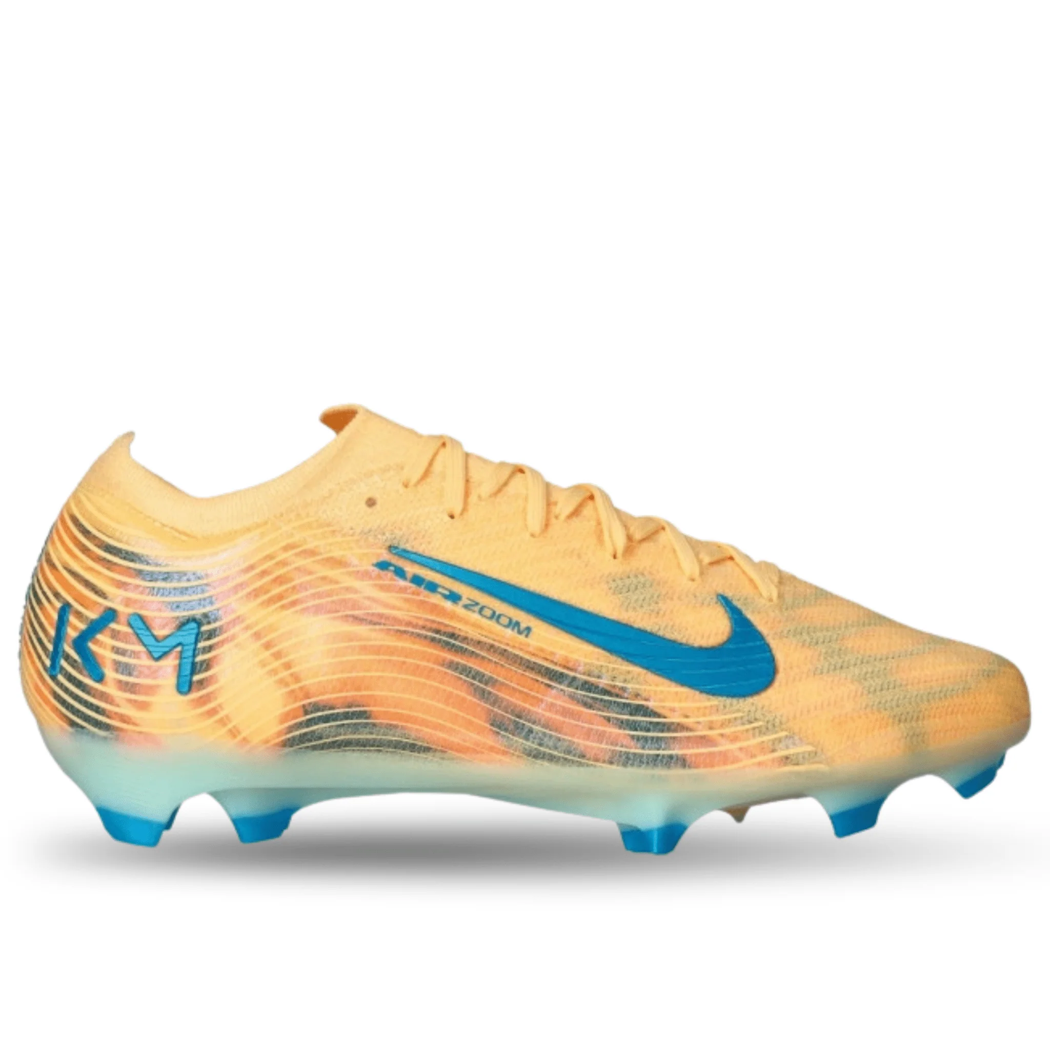 Nike Zoom Vapor 16 Elite KM Firm Ground Soccer Cleats (Melon Tint/Neo Turq/Igloo) - Image 2