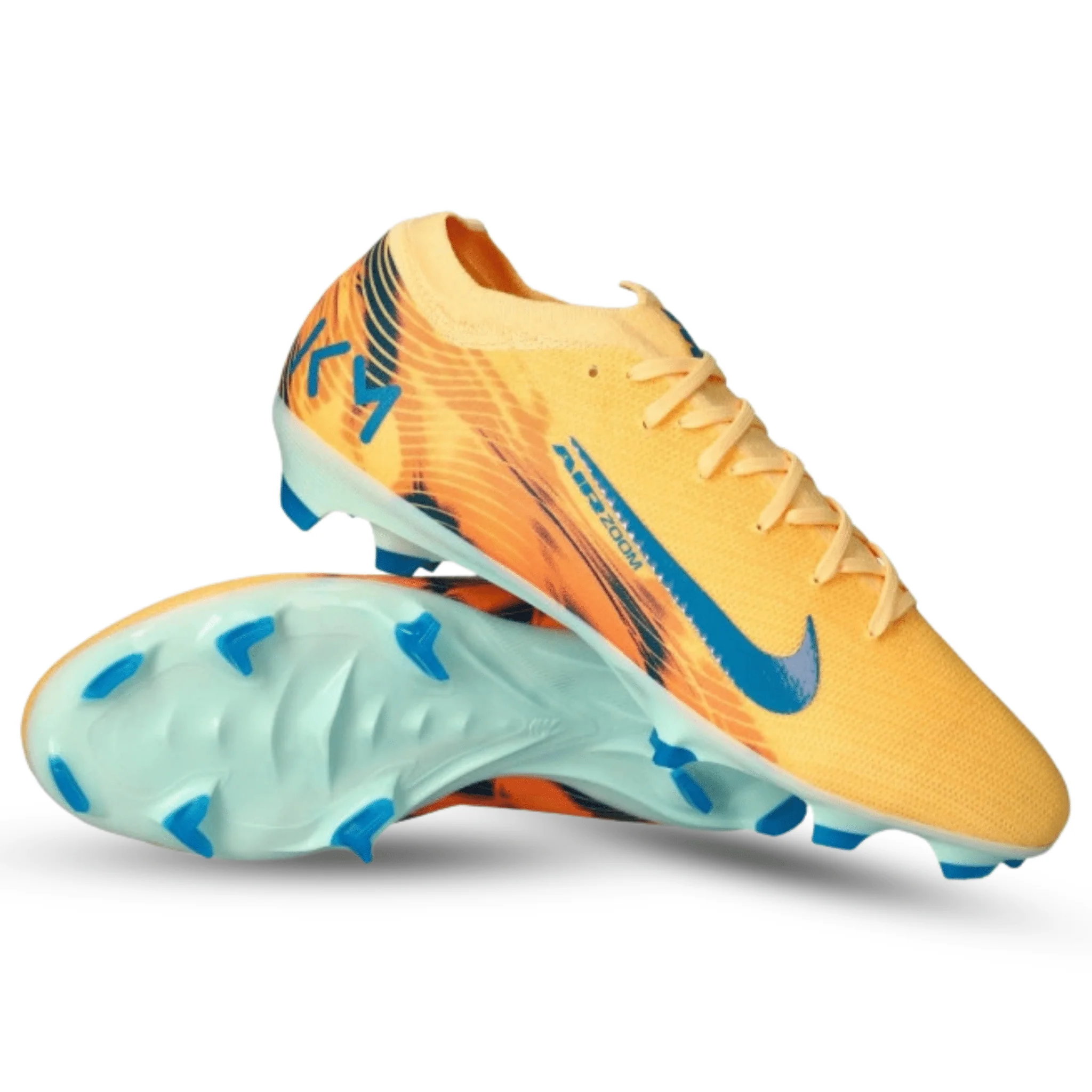 Nike Zoom Vapor 16 Pro KM Firm Ground Soccer Cleats (Melon Tint/Neo Turq-Igloo) - Image 3