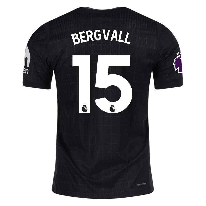 Nike Bergvall Tottenham Hotspur Authentic Away Jersey 25/26 w/ EPL Patch (Black/Iron)