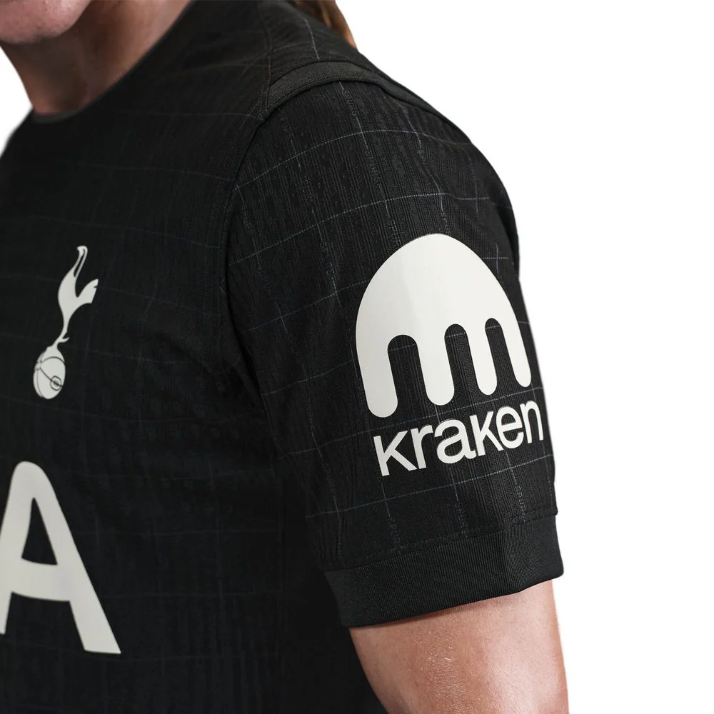 Nike Pedro Porro Tottenham Hotspur Authentic Away Jersey 25/26 w/ EPL Patch (Black/Iron) - Image 3