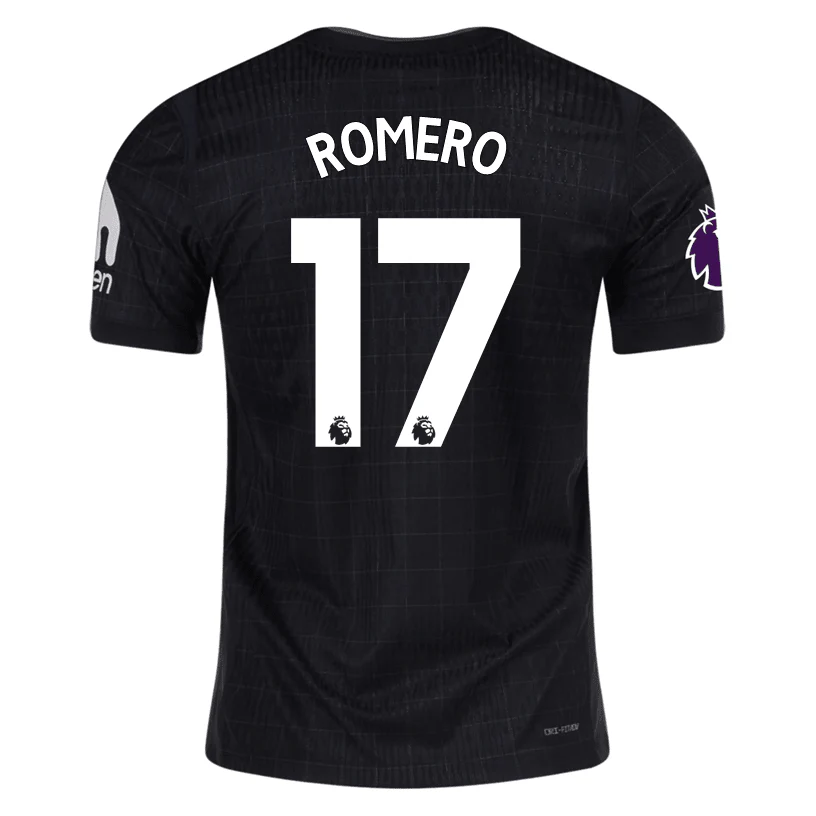 Nike Romero Tottenham Hotspur Authentic Away Jersey 25/26 w/ EPL Patch (Black/Iron)