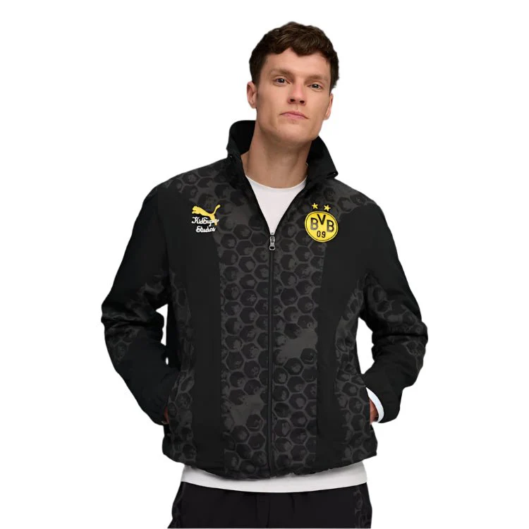 Puma BVB 25/26 KidSuper Reversible Jacket (Puma Black/Faster Yellow) - Image 3