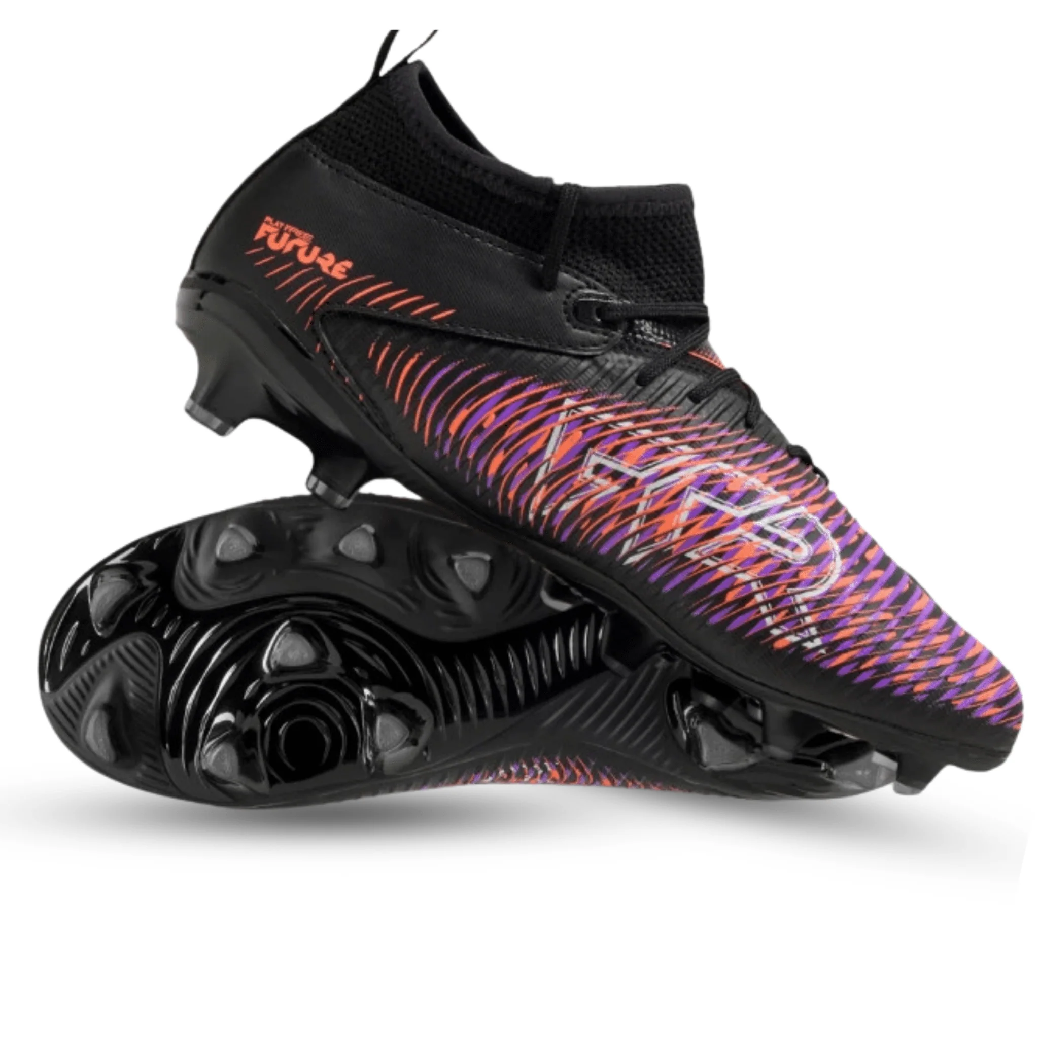 Puma Jr. Future 8 Match FG/AG Soccer Cleats (Black/Glowing Red) - Image 3