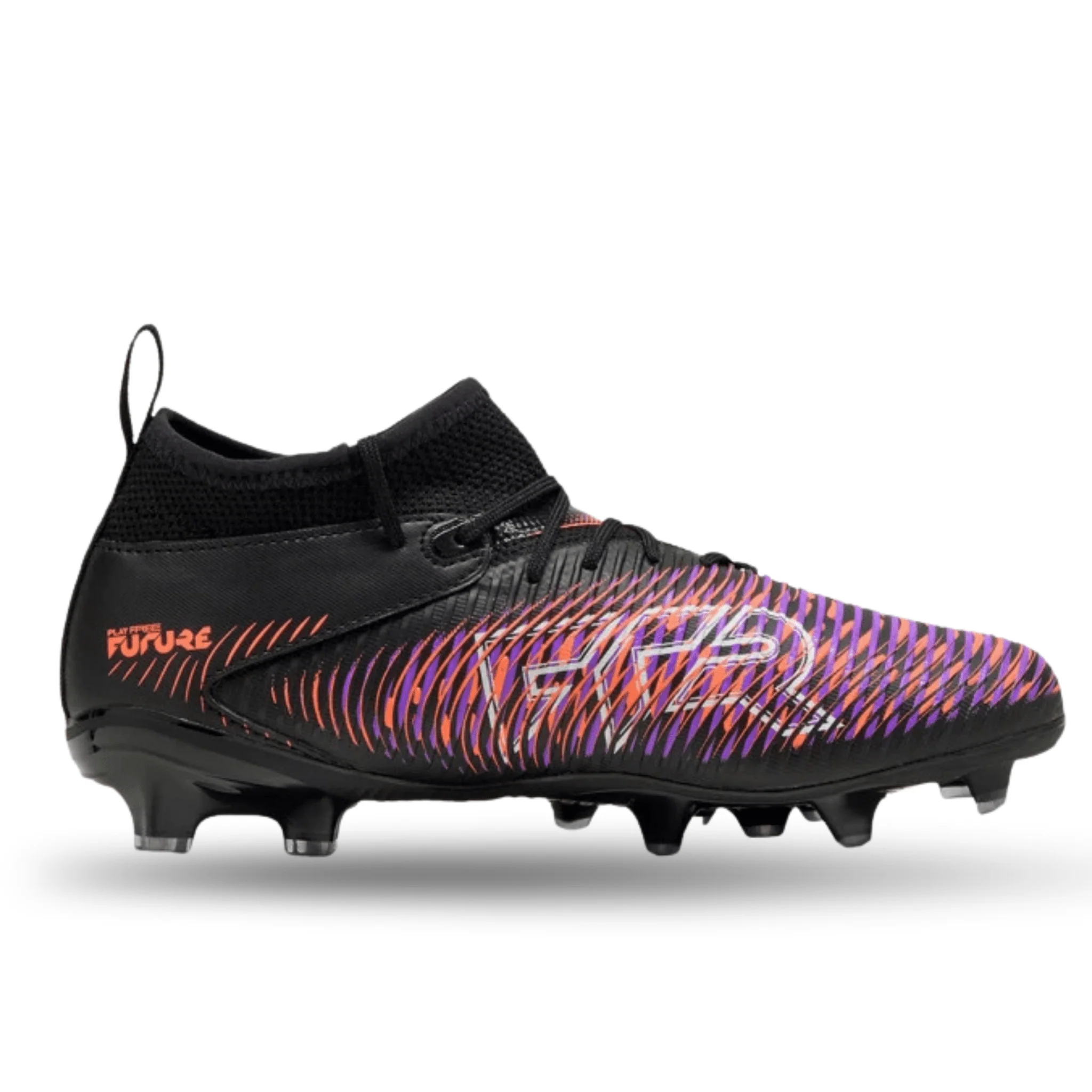 Puma Jr. Future 8 Match FG/AG Soccer Cleats (Black/Glowing Red) - Image 4