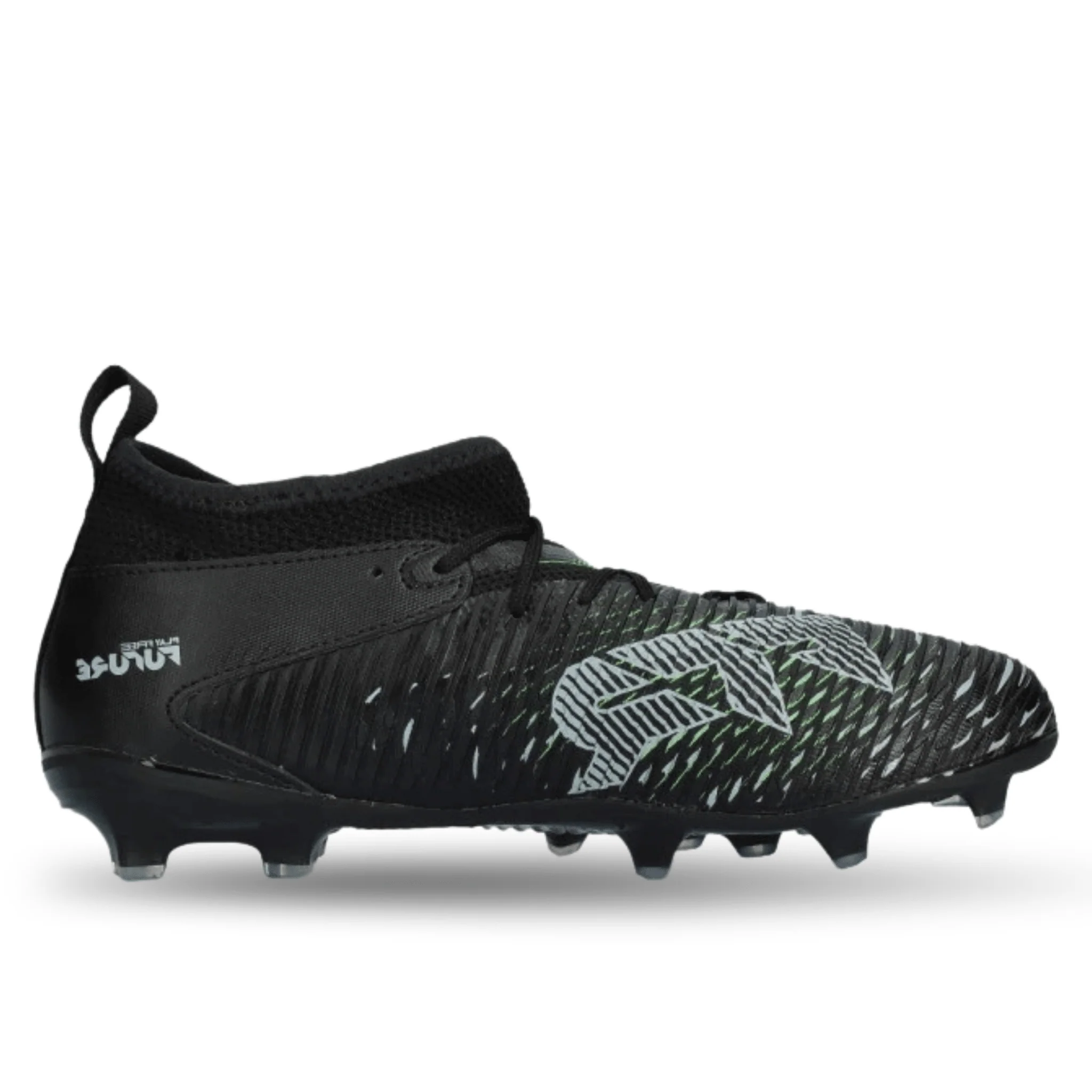 Puma Jr. Future 8 Match FG/AG Soccer Cleats (Puma Black/Fluo Green) - Image 4