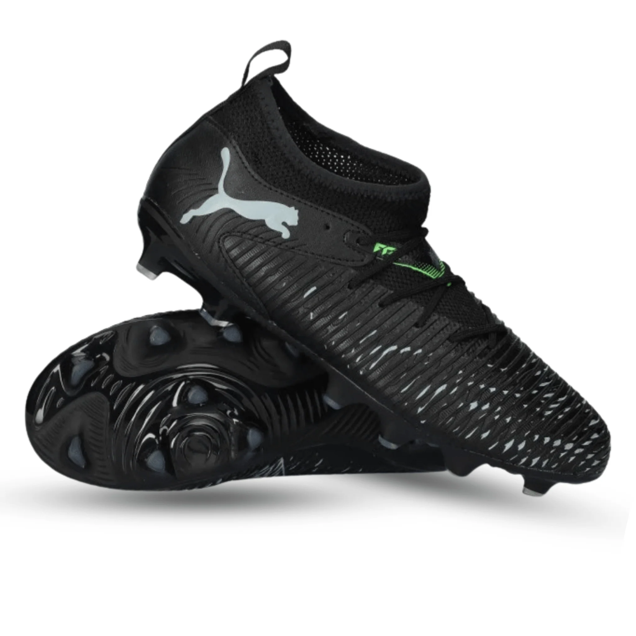 Puma Jr. Future 8 Match FG/AG Soccer Cleats (Puma Black/Fluo Green) - Image 5