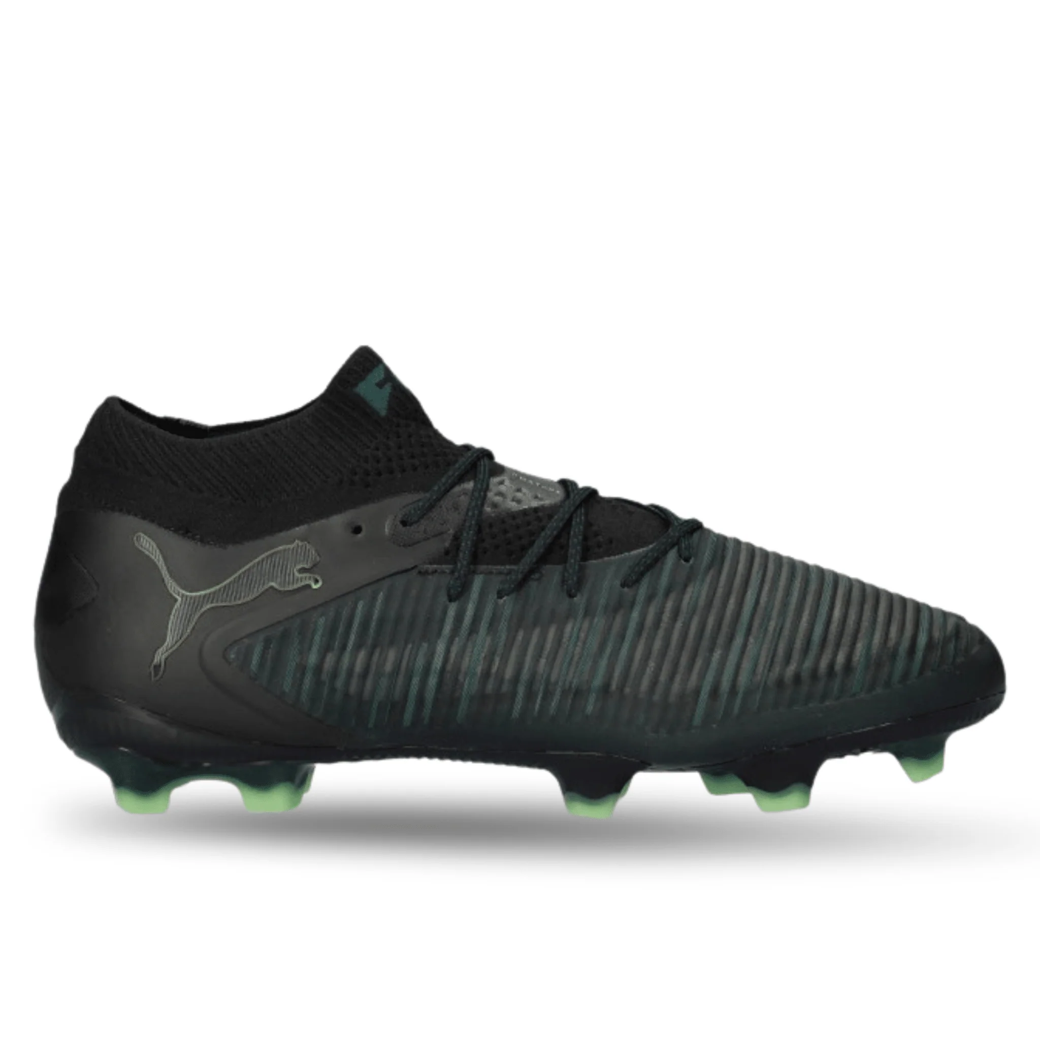 Puma Future 8 Ultimate Firm Ground Soccer Cleats (Black/Fizzy Light/Green) - Image 2