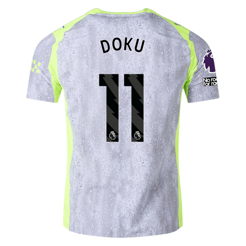 Puma Manchester City Authentic Doku Third Jersey w/ EPL + No Room For Racism 25/26 (Cool Weather/Pro Green)