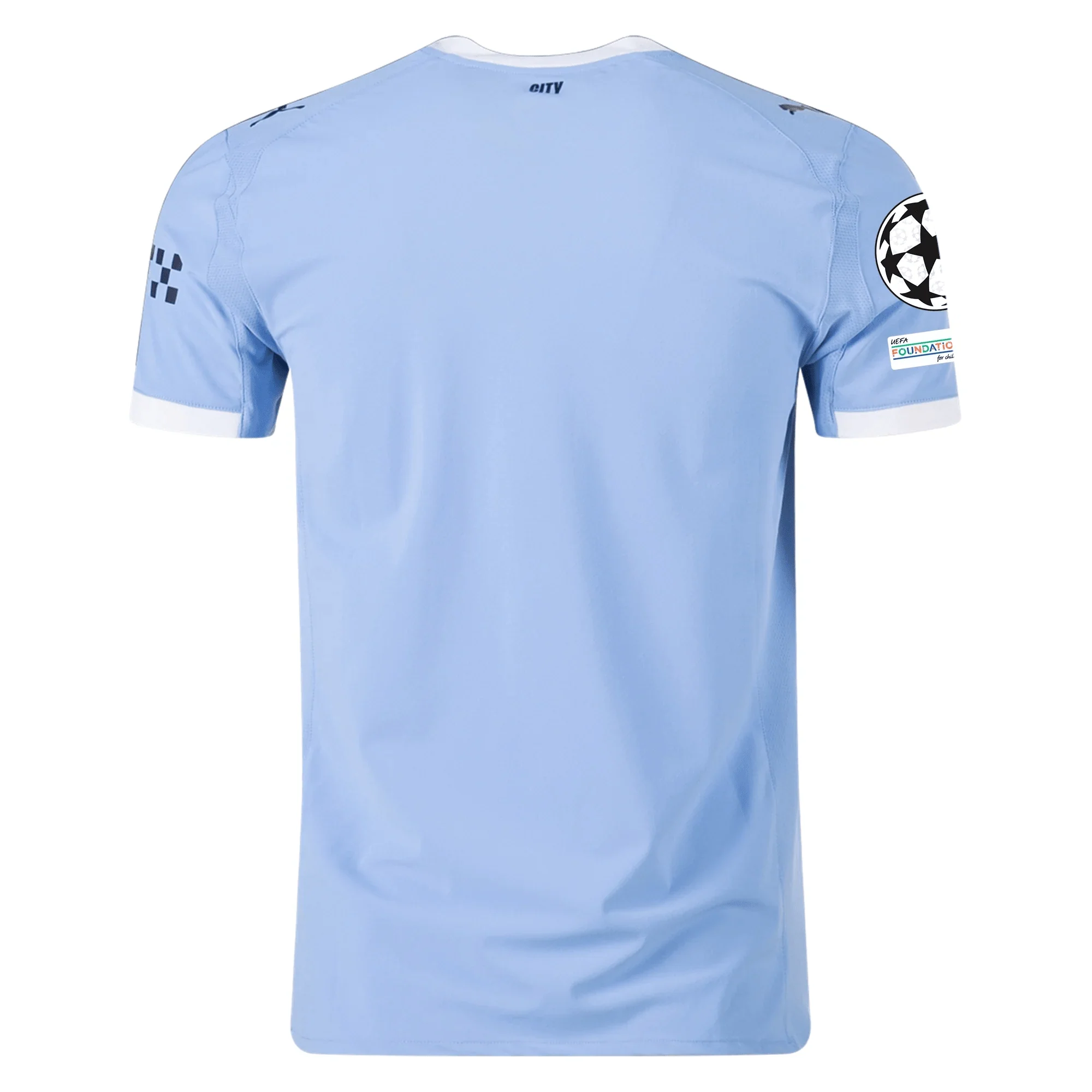 Puma Manchester City Authentic Home Jersey w/ Champions League Patches 25/26 (Team Light Blue/White) - Image 2