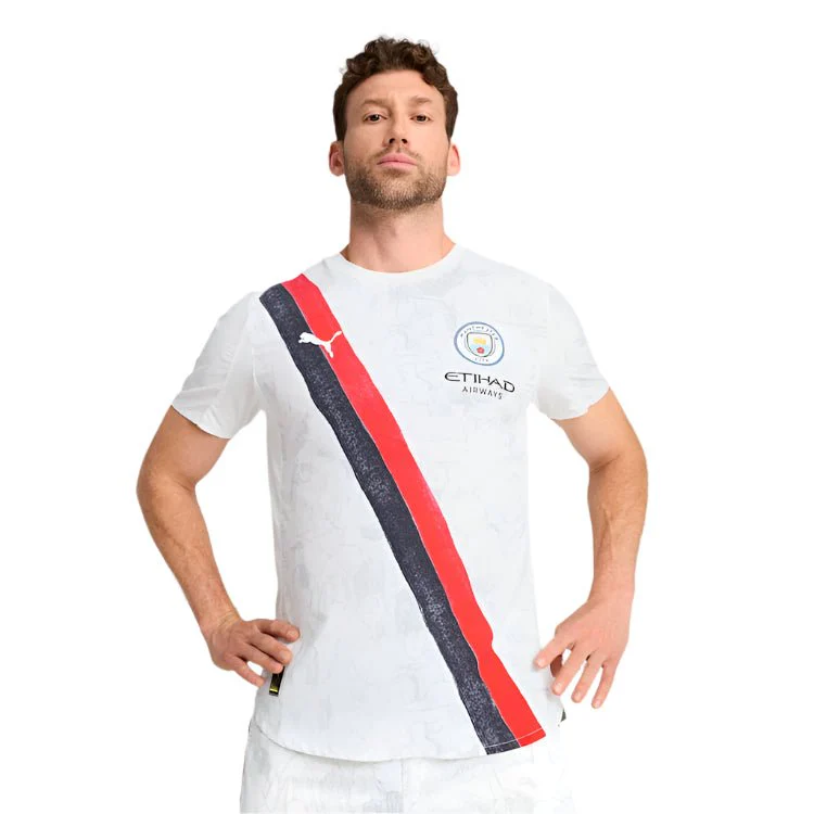 Puma Manchester City Authentic Kid Super Jersey w/ Club World Cup Patches 25/26 (Puma White/Puma Black) - Image 3