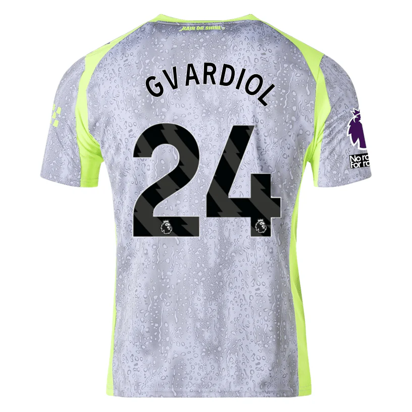 Puma Men's Manchester City Gvardiol Third Jersey w/ EPL + No Room For Racism Patches 25/26 (Cool Weather/Pro Green)