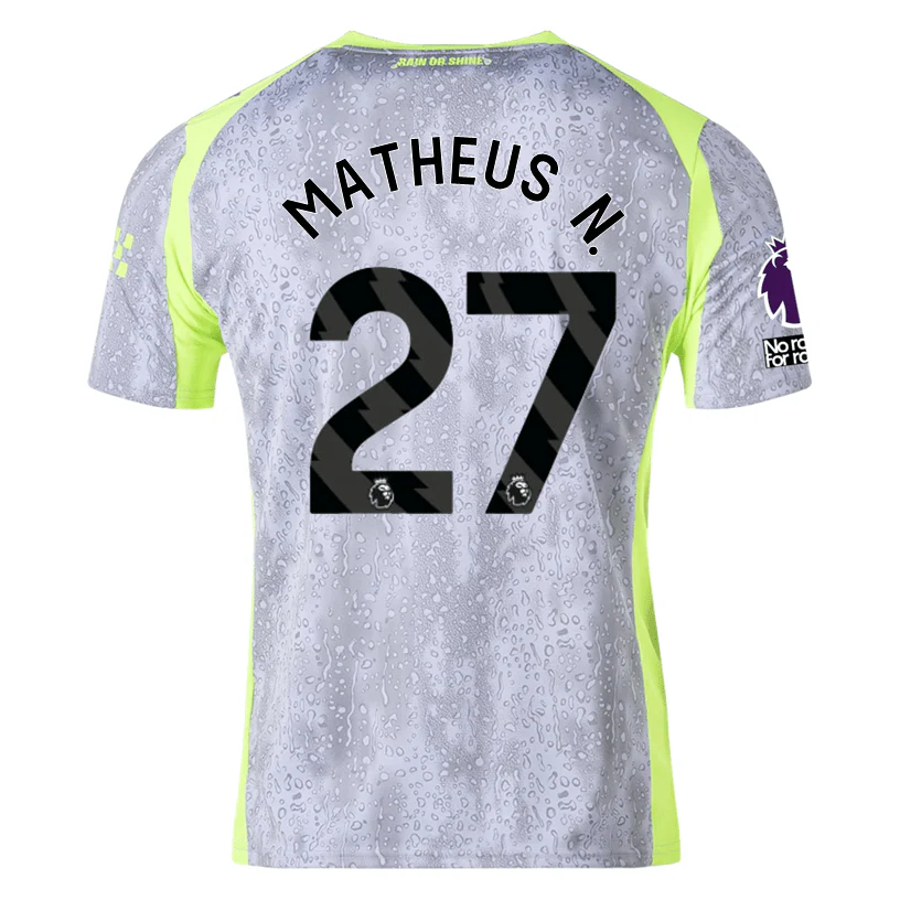 Puma Men's Manchester City Matheus N. Third Jersey w/ EPL + No Room For Racism Patches 25/26 (Cool Weather/Pro Green)