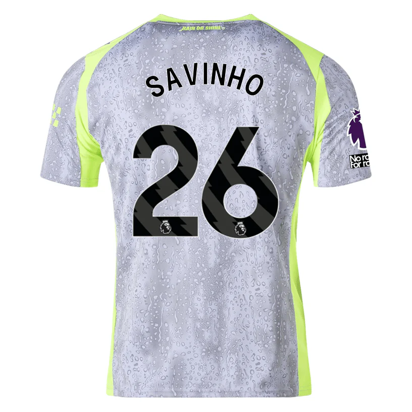 Puma Men's Manchester City Savinho Third Jersey w/ EPL + No Room For Racism Patches 25/26 (Cool Weather/Pro Green)