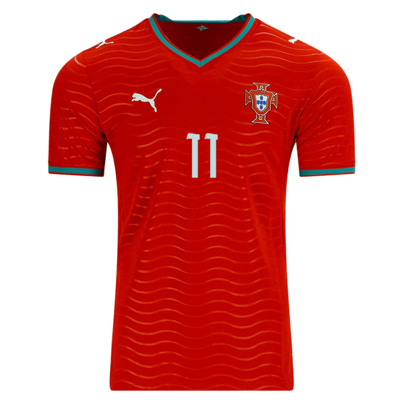 PUMA Men's Portugal Joao Felix Home World Cup 2026 Soccer Jersey (Club Red/Green Lagoon) - Image 2