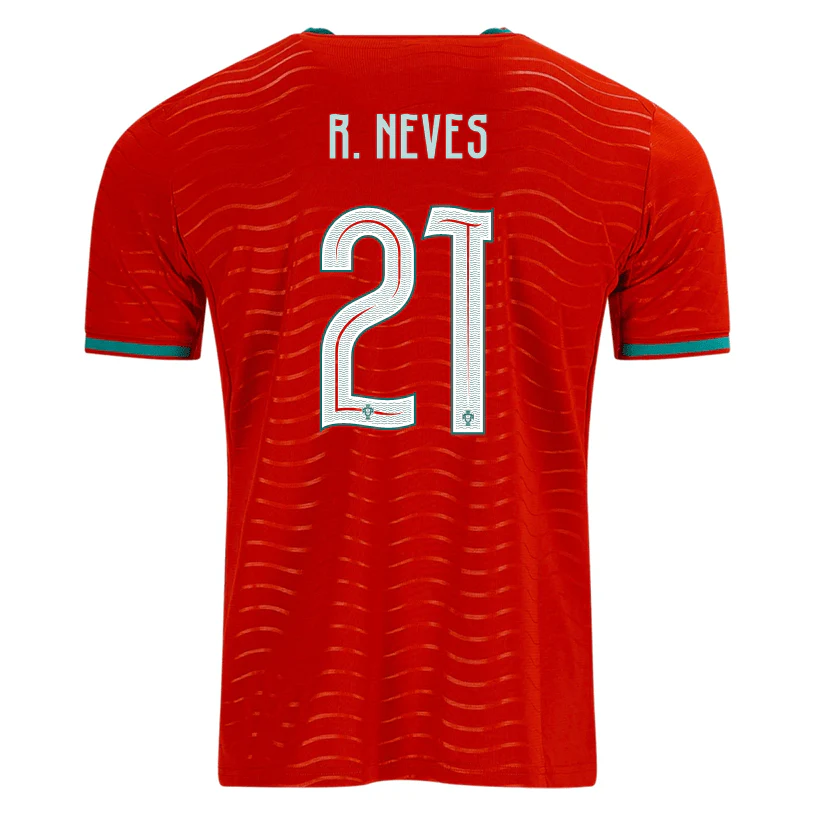 PUMA Men's Portugal R. Neves Home World Cup 2026 Soccer Jersey (Club Red/Green Lagoon)