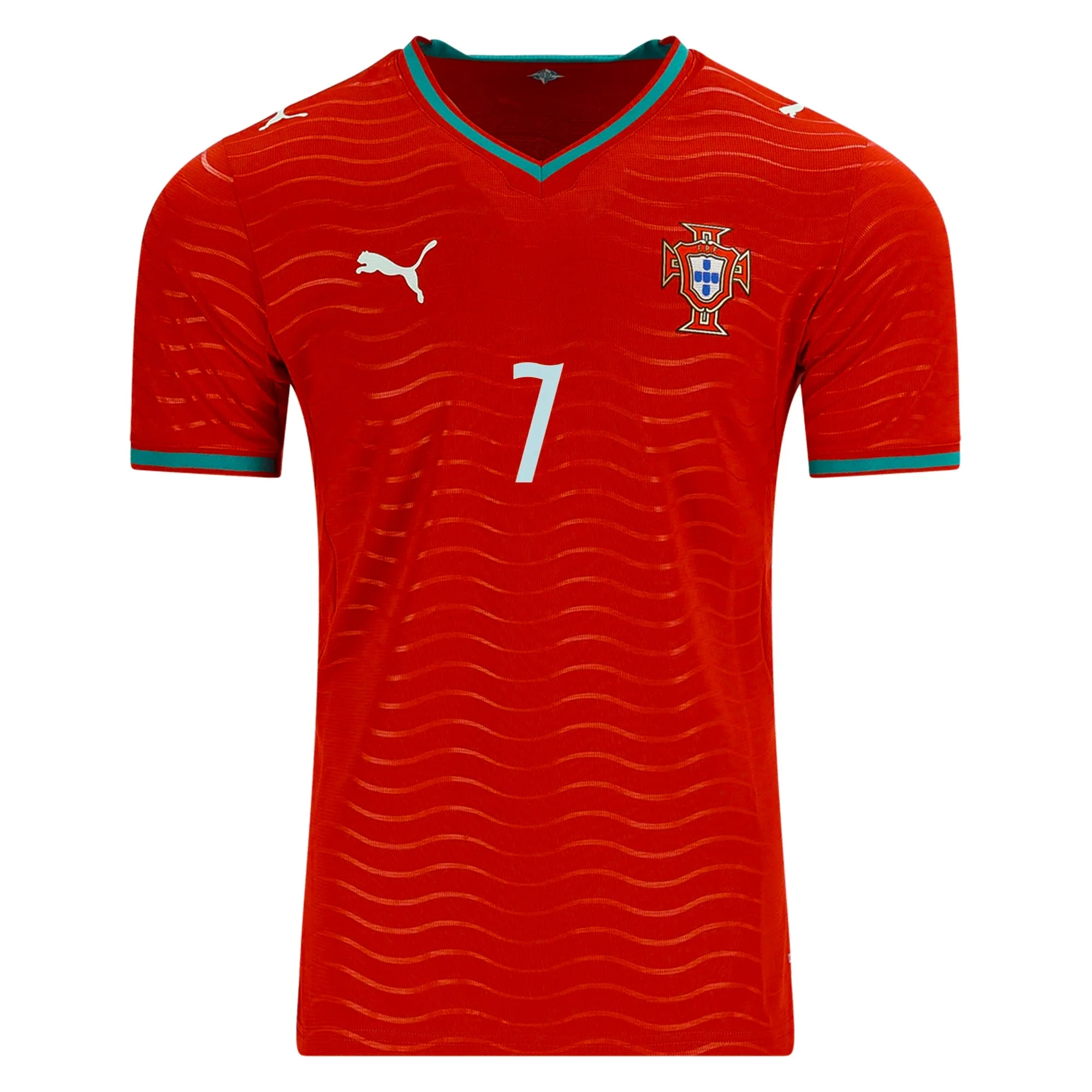 PUMA Men's Portugal Cristiano Ronaldo Home World Cup 2026 Soccer Jersey (Club Red/Green Lagoon) - Image 2