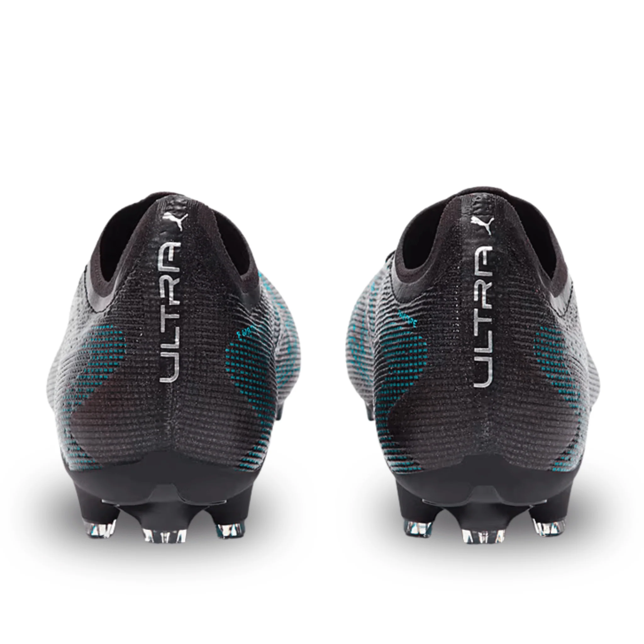 Puma Ultra 5 Pro FG/AG Soccer Cleats (Black/Silver/Bright Aqua) - Image 4